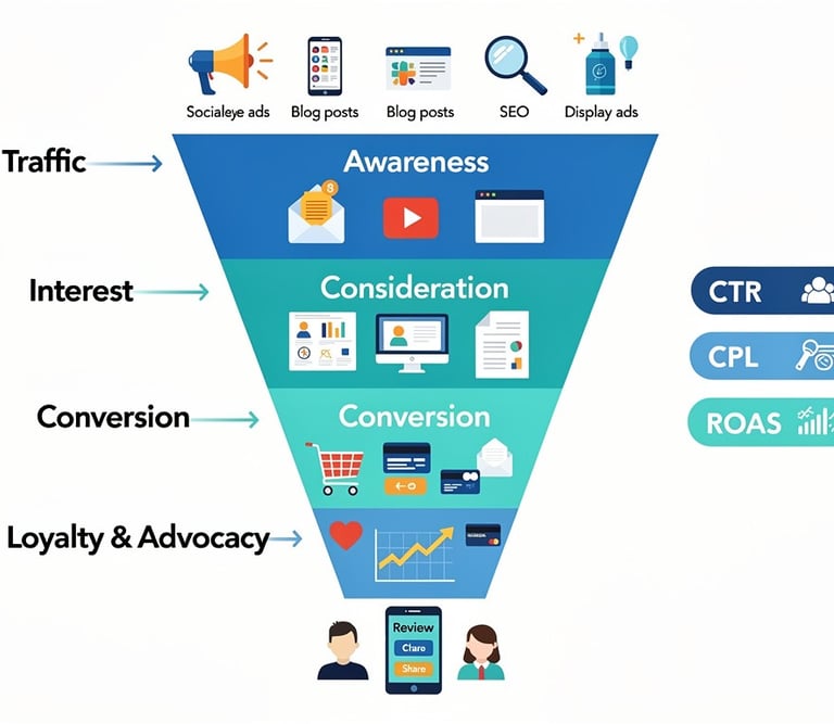 Digital marketing funnel example