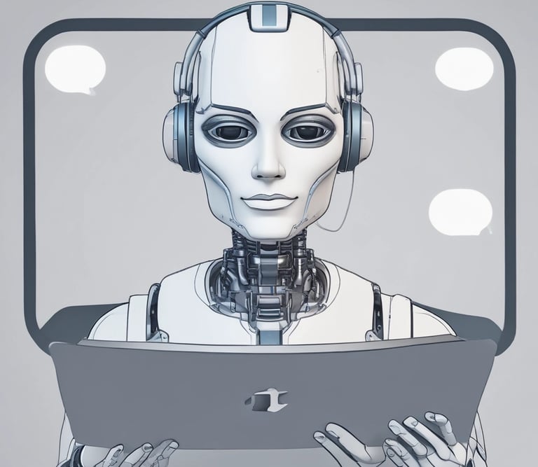 A friendly AI chatbot interface on a smartphone screen engaging with a user.