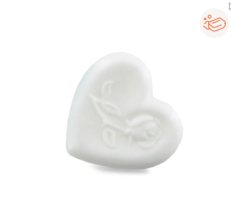 Petit savon coeur blanc fleur muguet