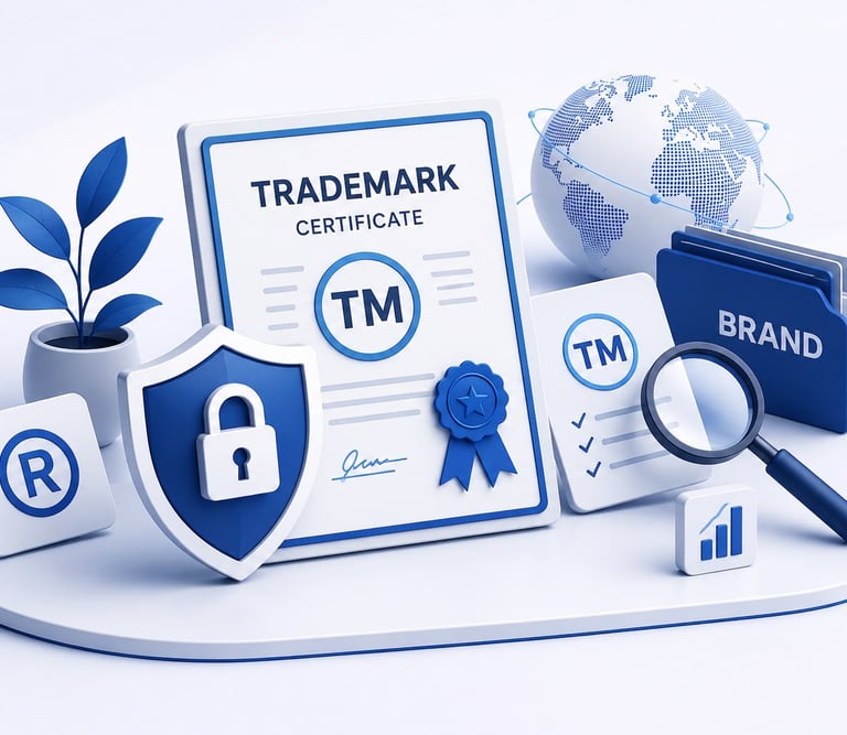 Trademark application support illustration