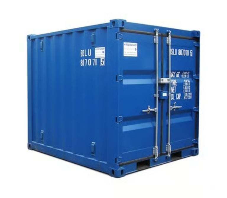 a blue container container with a blue container