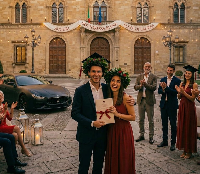 Auto di lusso con conducente per festa di laurea