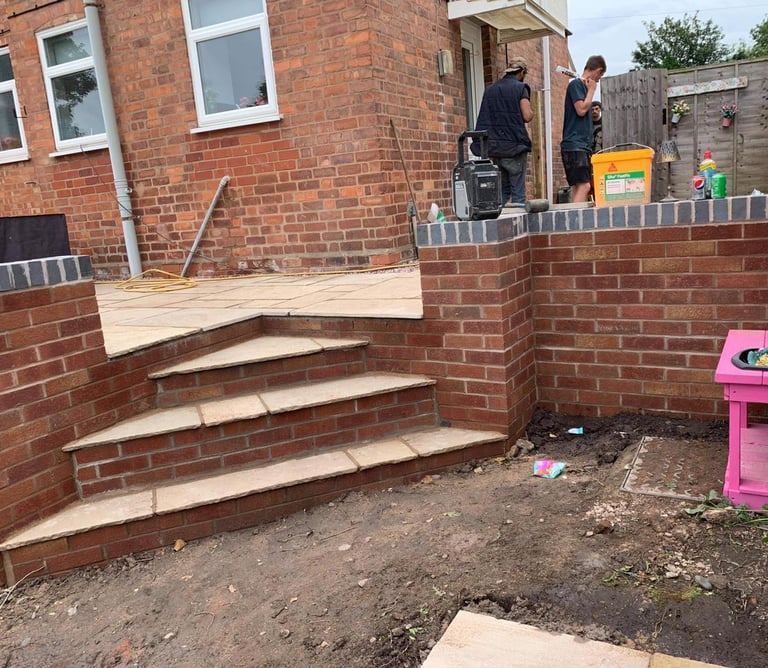Small feature brick wall in Worcester garden