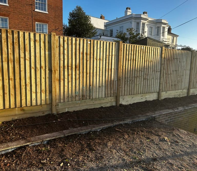 Fence panel replacement in Worcester back garden
