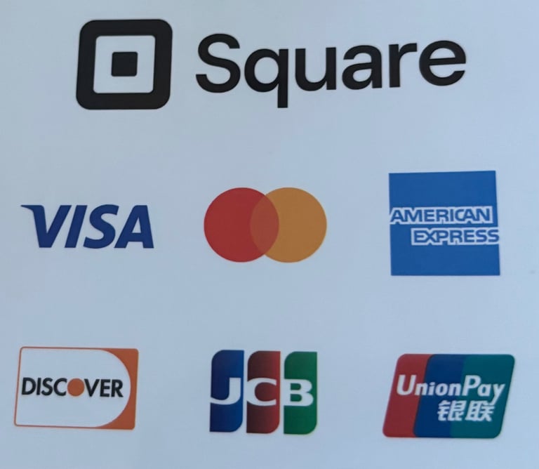 Visa Mastercard Discover and American Express 