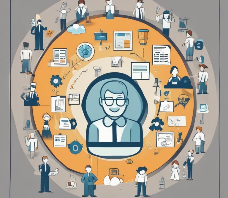 A friendly recruiter shaking hands with a happy candidate in a modern office setting.