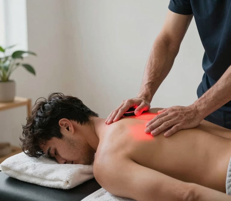 Red light therapy on pain relief. Tensions vie active