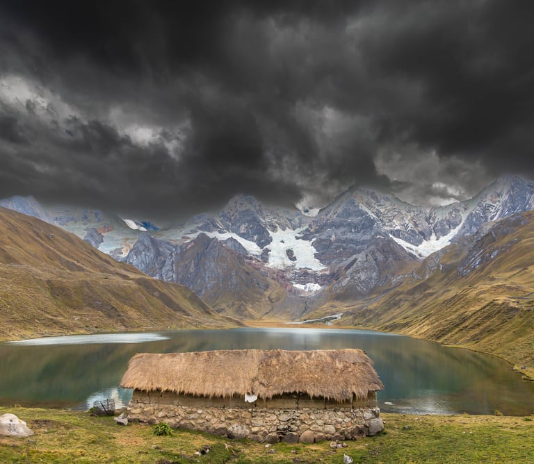 "Milky Way reflection over Laguna Carhuacocha Huayhuash trek"