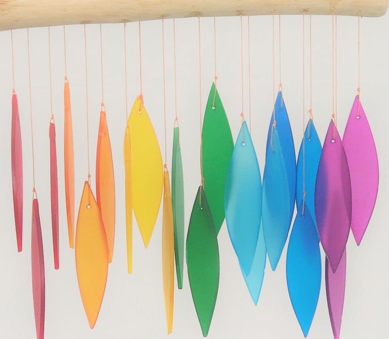 Recycle Glass Fairtrade Wind Chimes Rainbow 