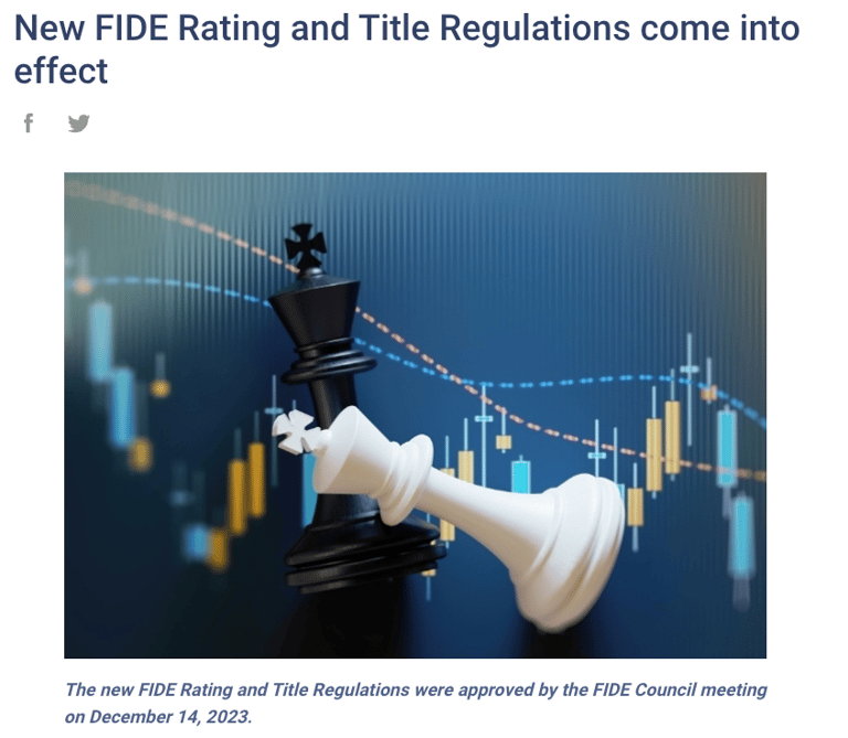 New FIDE Rating and Title Regulations come into effect