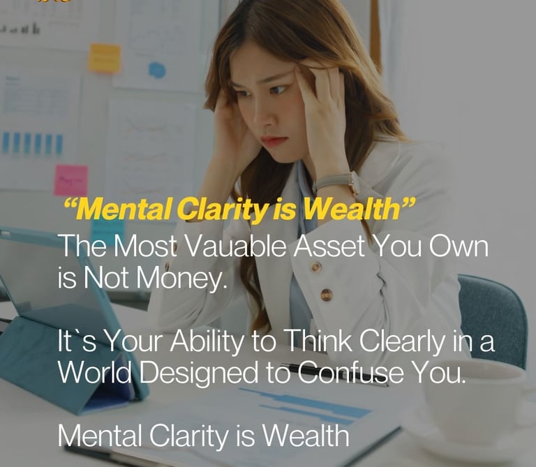 The Most Vauable Asset You Own is Not Money.  It`s Your Ability to Think Clearly in a World Designed to Confuse You.  Mental 