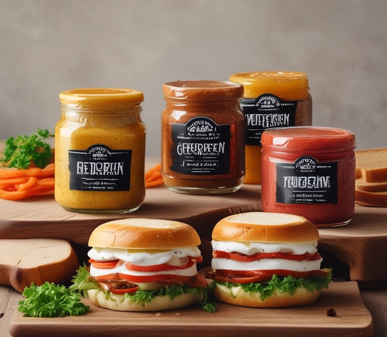 A colorful assortment of natural spices in small glass jars on a wooden table.