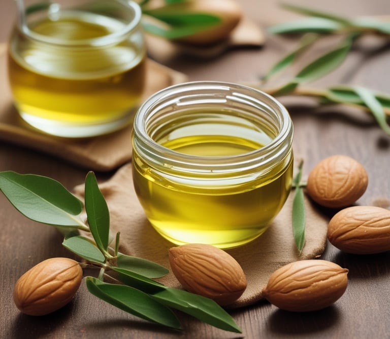 Close-up of assorted natural nuts and seeds spilling from a wooden bowl.