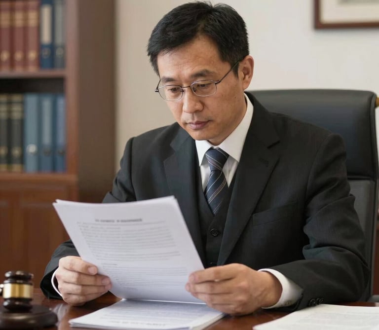 Serious professionals investigating reports with modern technology in a corporate setting.