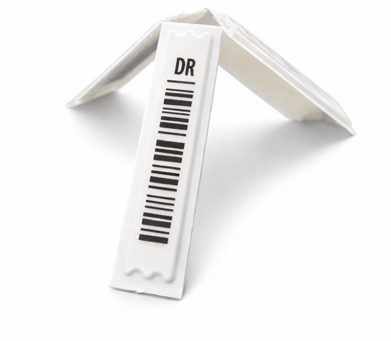 DR label for retail anti theft system