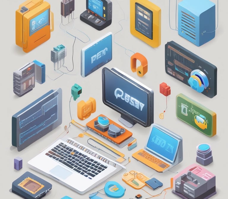 picture of many electronic devices interconnected together