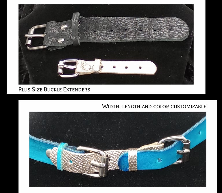 Plus sized buckle extenders: Colors and sizes vary.