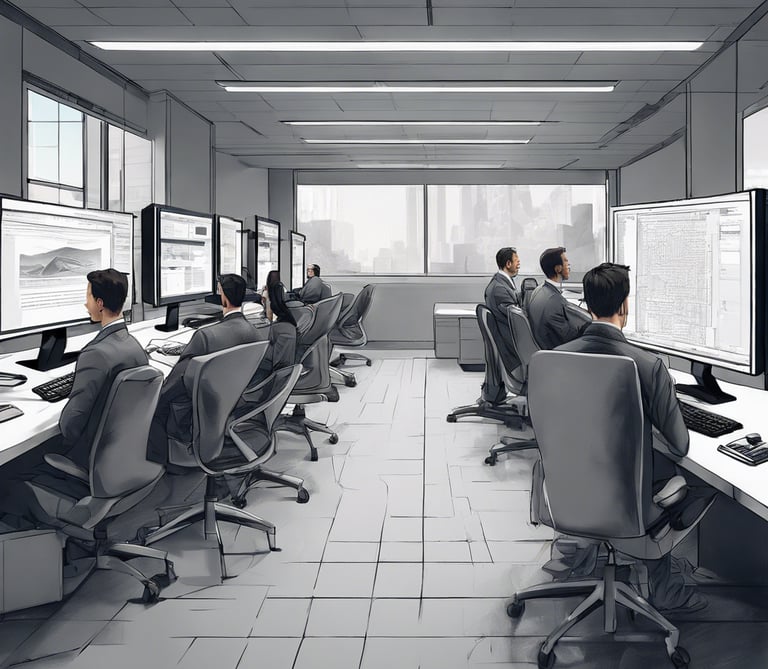 unknown persons using computer indoors