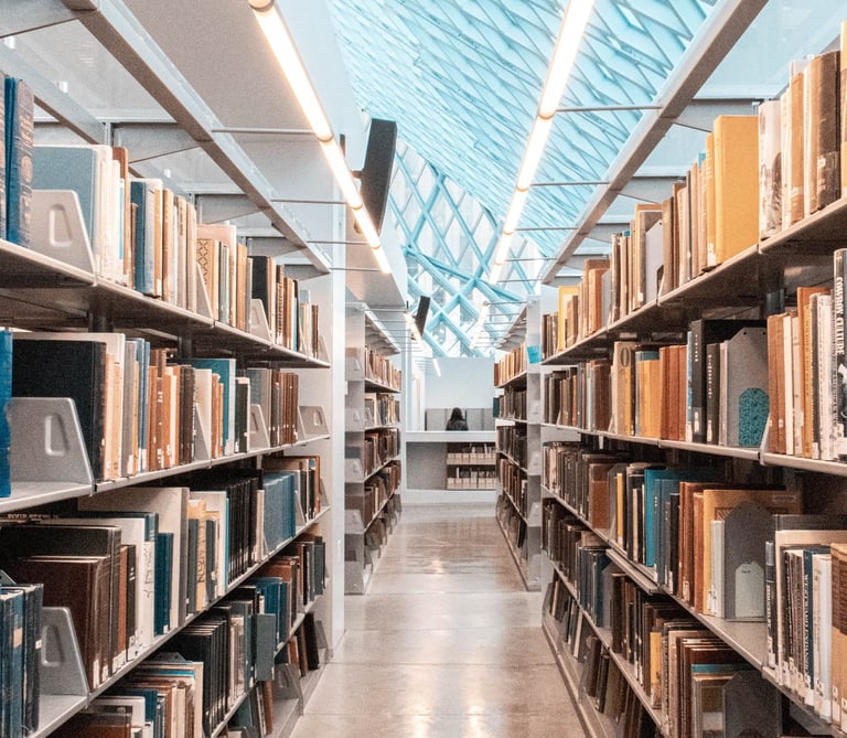 Shelves in the Seattle Central Library