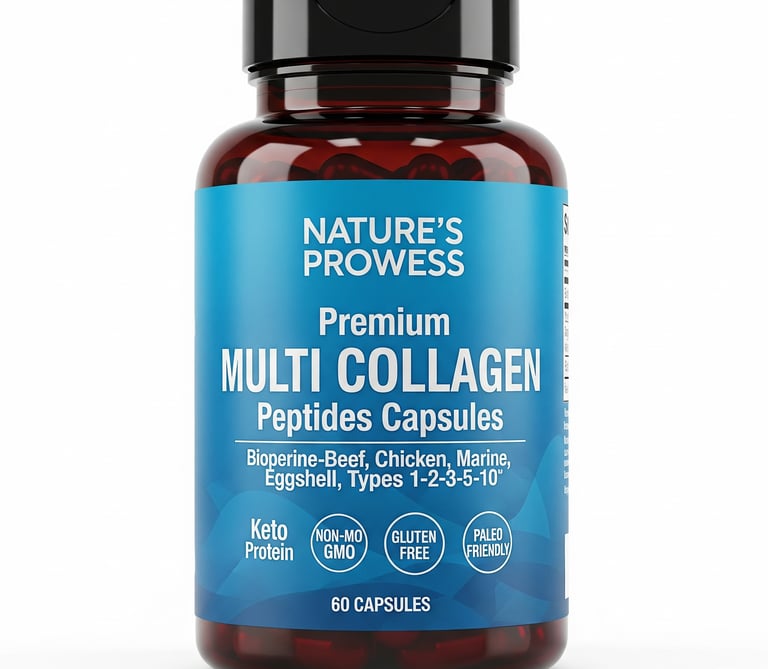 a bottle of multi - vitamin collagen multi vitamin supplement supplementing capsules