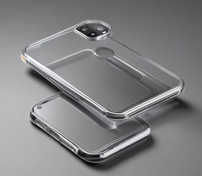 Minimalist clear phone case showing the phone’s original design.