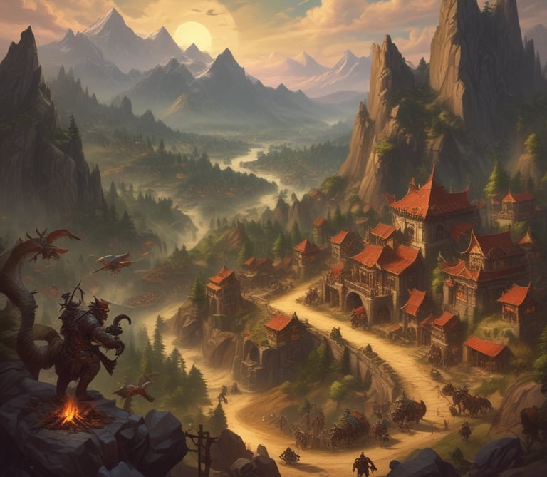 A surreal portrait of a mythical character with vibrant colors.