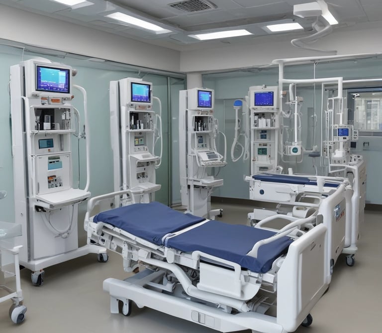 Laboratory technician using a high-precision microscope surrounded by various diagnostic tools.