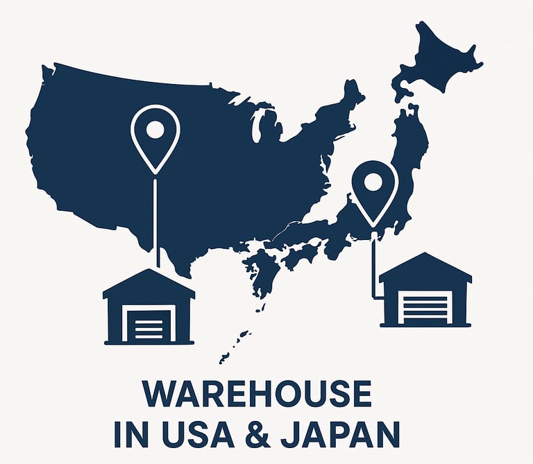 claratech's local warehousing in the USA and Japan