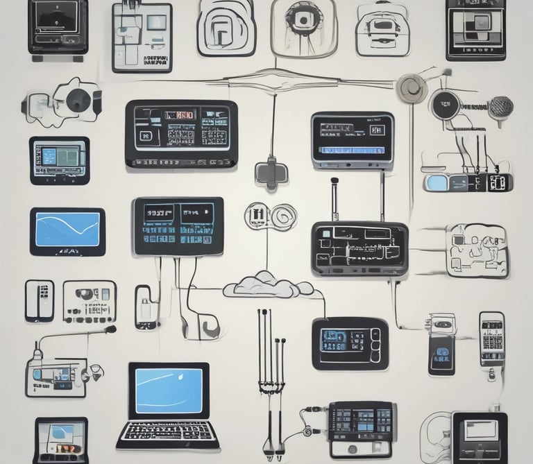 A close-up of a laptop displaying a shopping website. The screen shows a model wearing a red top and white wide-leg pants along with white sandals. The text indicates details of a round-neck t-shirt with prices mentioned.