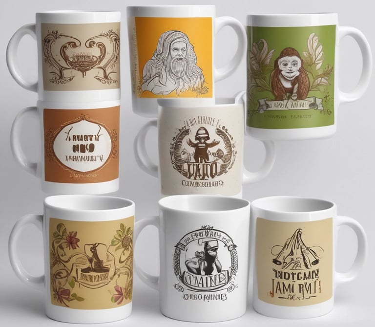 Durable children's polystyrene mugs in playful designs