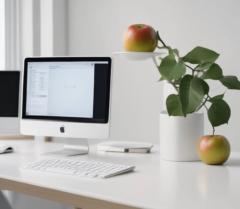 Close-up of hands working on a laptop showing a clear automation blueprint on screen.