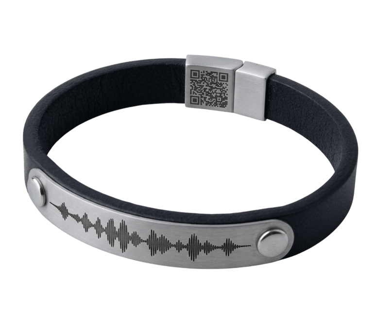 black leather bracelet image