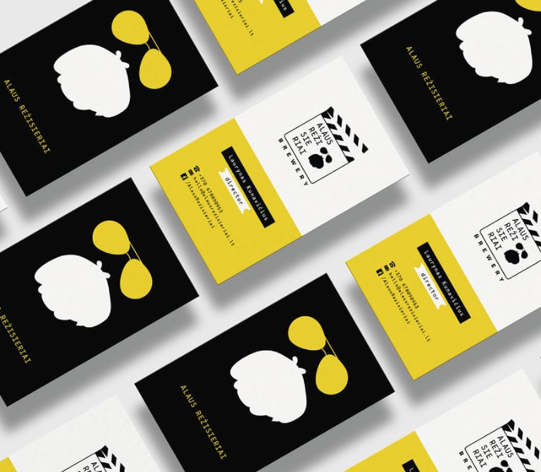 Cards for beer label. black and yellow colors