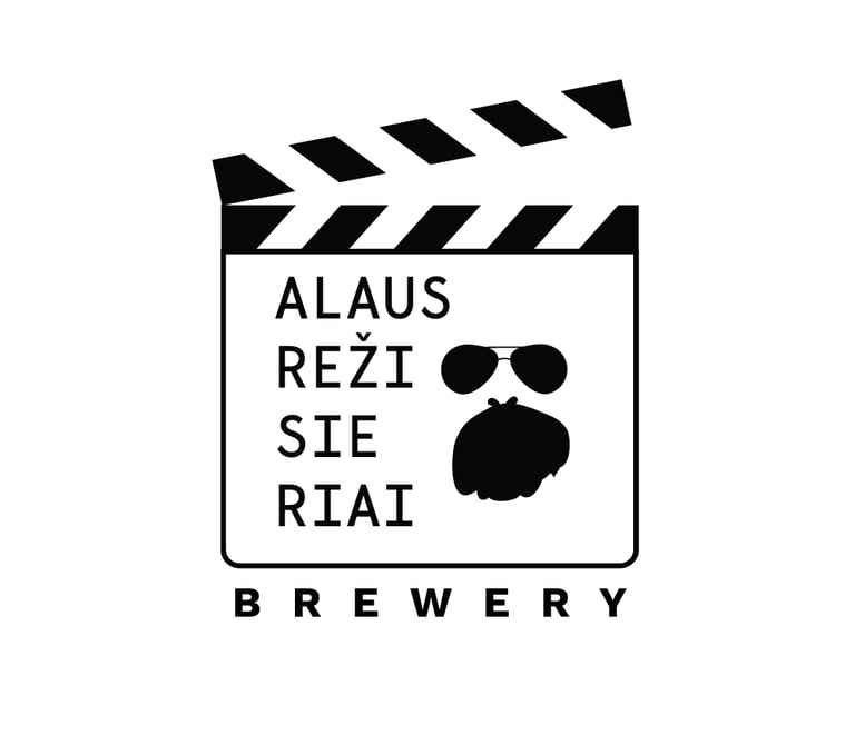 black logotype for brewery, cinema theme