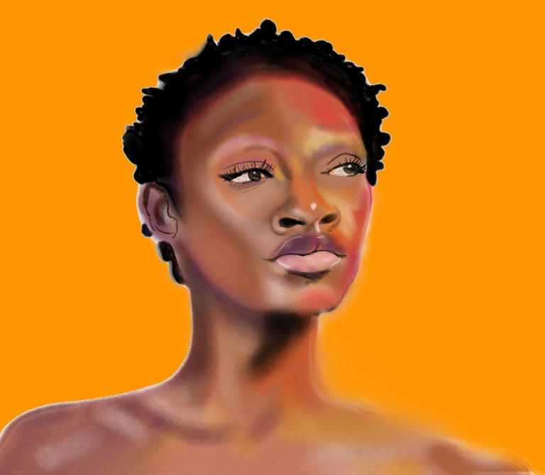 a man in a blue shirt and black pants