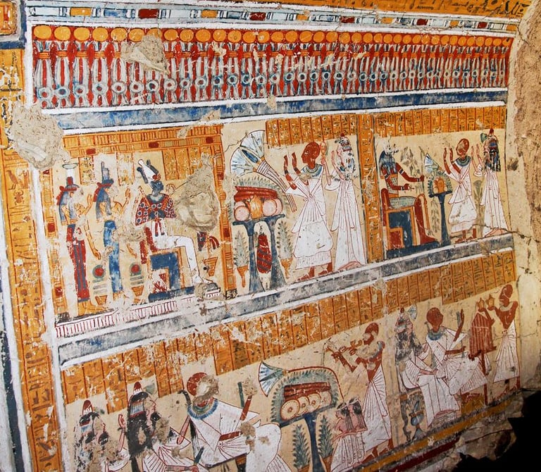 Heiroglyphs and tomb drawings of Khonso-Im-Heb