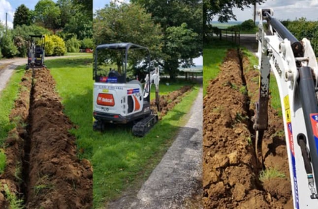 Trenching for utility lines