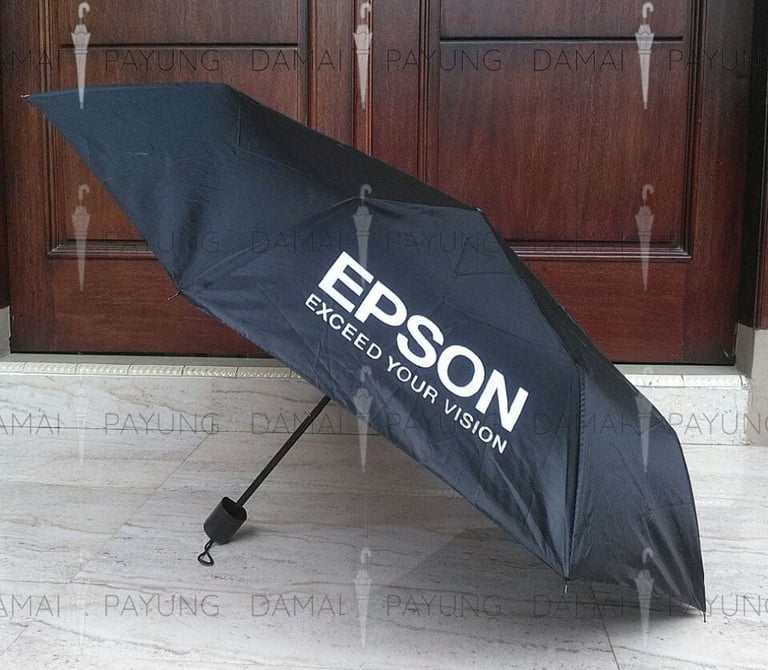 Payung promosi polos lipat hitam epson