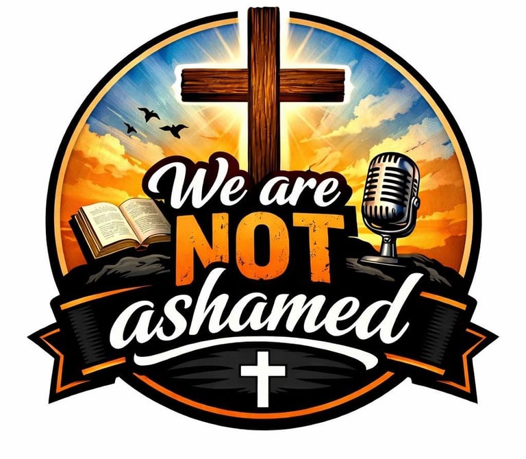 Picture of us in front This is a Christian podcast picture. We discuss Bible.