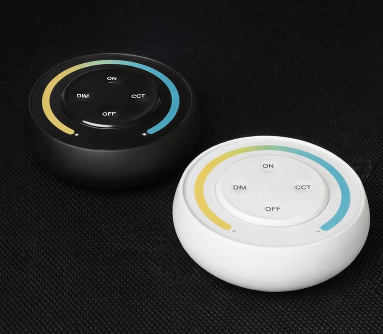 Mando Sunrise CCT: control táctil avanzado para regular brillo y temperatura de color.