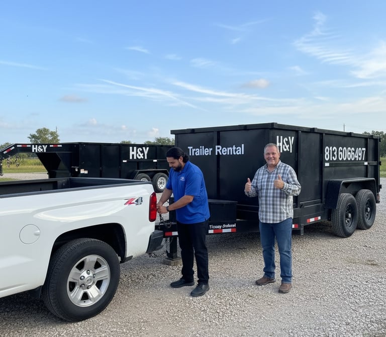 Tampa Trailer Rentals Flatbed Trailer and Dumpster Trailer