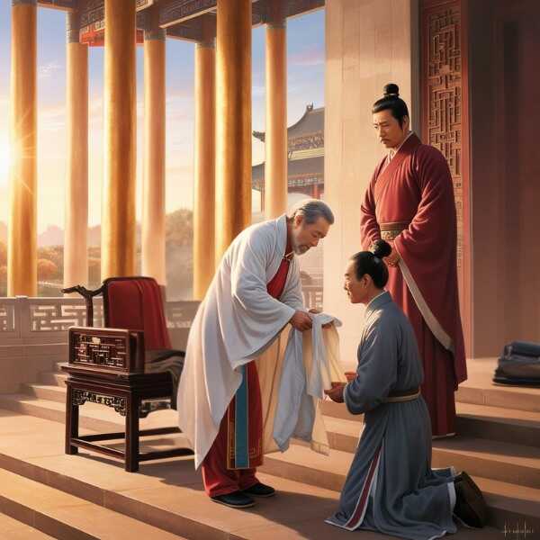 Thái Thượng Hoàng Trần Thái Tông Trao Áo Bông Cho Quốc Khang