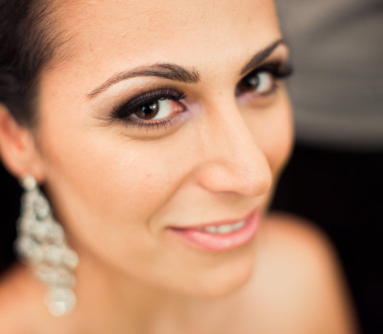 Bride after makeup application