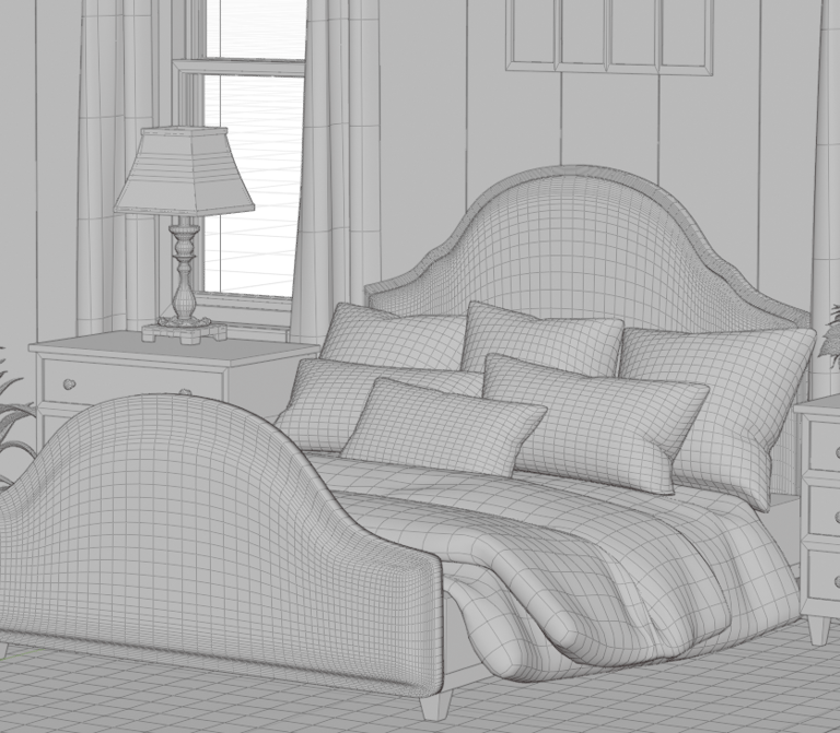 3D design for an illustration from the Artful Interiors coloring book