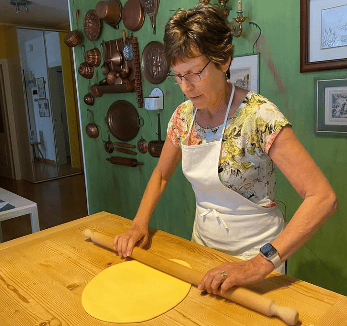 Rolling handmade pasta dough in Summerfield, North Carlina and Deep Gap, North Carolina