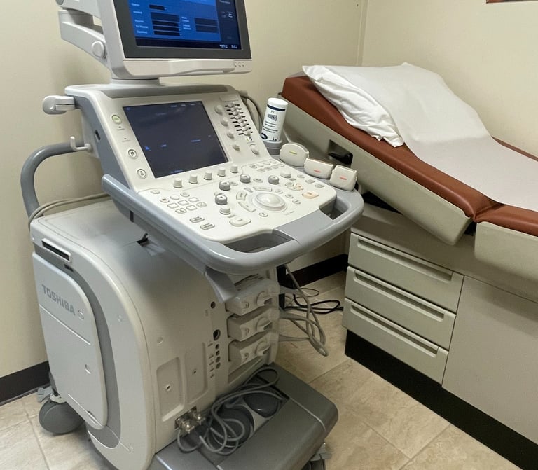 Ultrasond room & machine in Luxury Diagnostic & Recovery Center.
