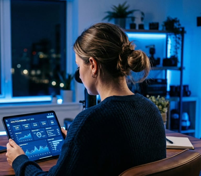 creator analyzing her account's performance