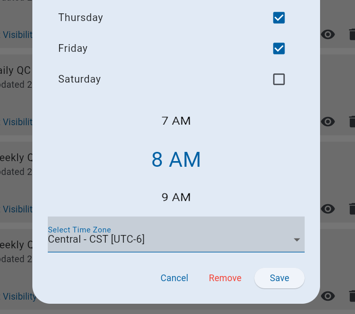 Same tab but farther down and allows you to create times for your alerts.