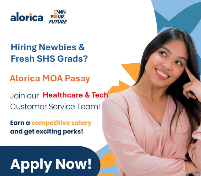 Alorica MOA Pasay BPO Call Center Jobs Hiring Opening Work From Home Non-Voice Tagalog Account Day