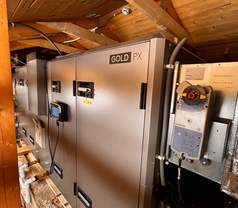 FTX-aggregat Swegon Gold installation i Stockholm